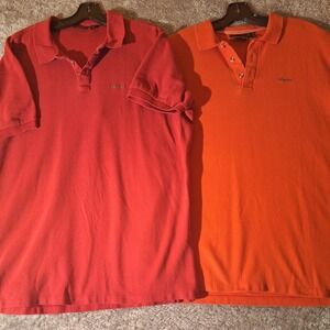 VINTAGE Patagonia Polos Lot of 2 Mens XL Red Orange 1987/1989 Casual Sporty
